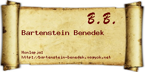 Bartenstein Benedek névjegykártya