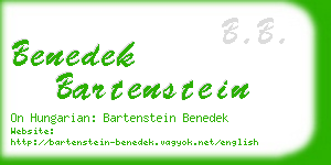 benedek bartenstein business card